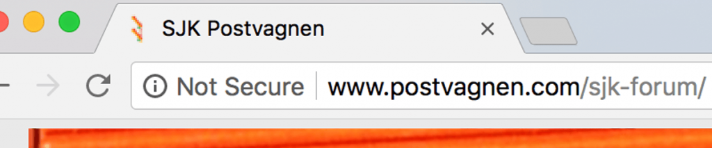 Not secure website as shown in the Chrome browser